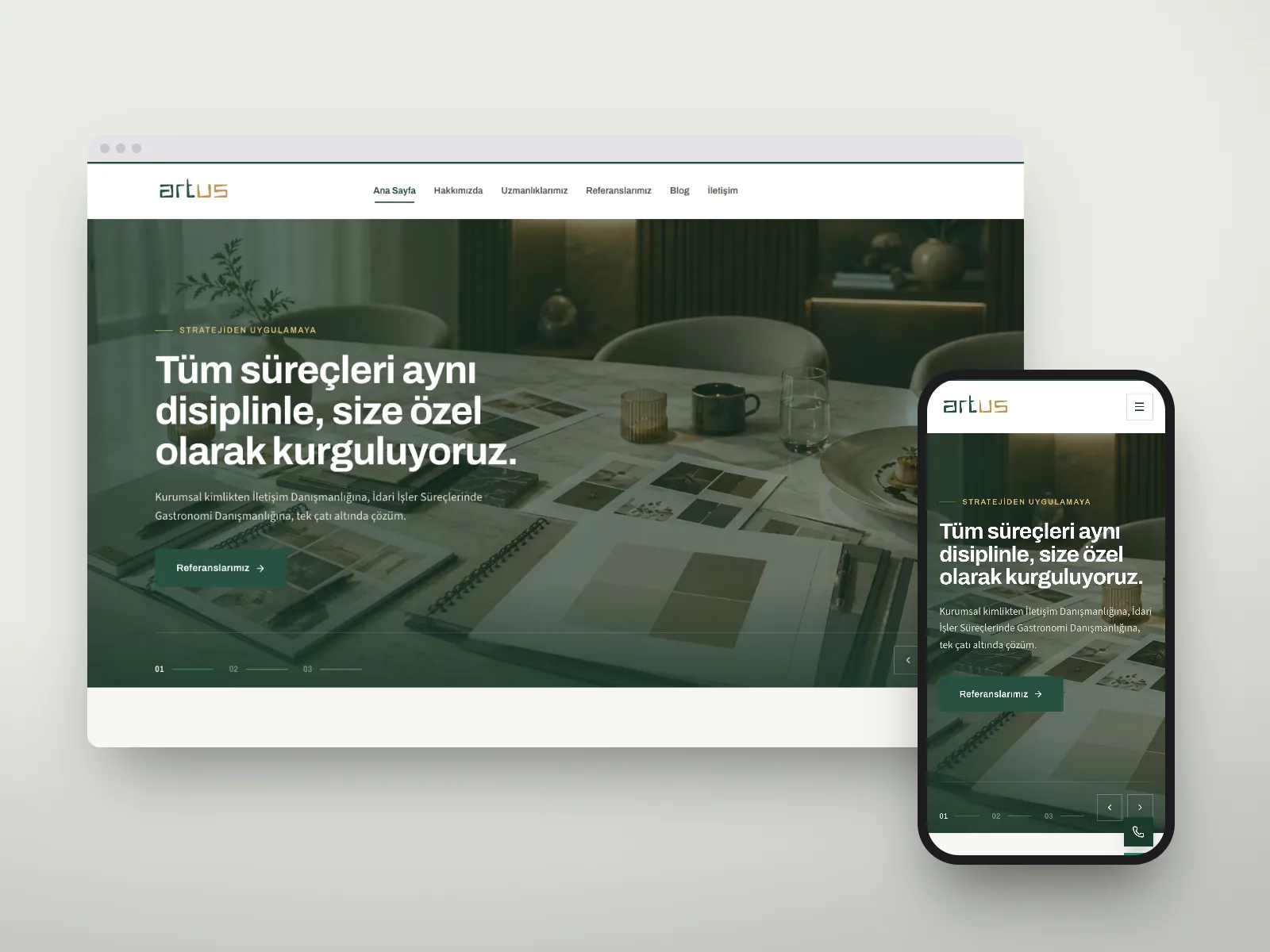 Artus Danışmanlık Web Sitesi — İlgili proje