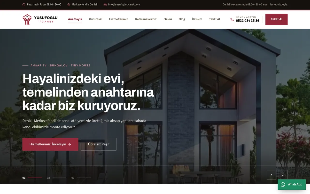 Yusufoğlu Ticaret web sitesi, Point Medya Tasarım