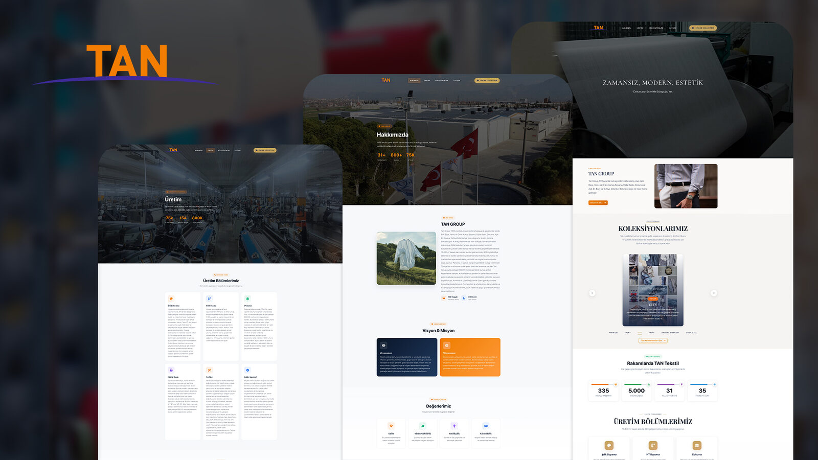Tan Tekstil Web Tasarımı — Point Medya Tasarım projesi